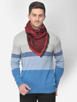 CAZZANO - Men Printed Acrylic Winter Scarf Red