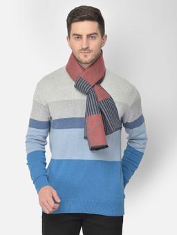 CAZZANO - Men Striped Acrylic Winter Scarf Multi-Color