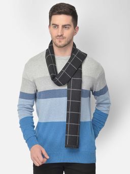 CAZZANO - Men Checked Acrylic Winter Scarf Black