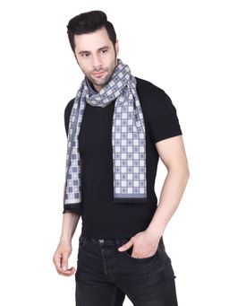 CAZZANO - Men Checked Woolen Blue Scarf