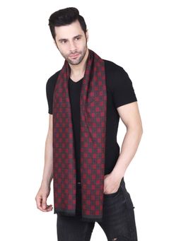 CAZZANO - Men Checked Woolen Red Scarf