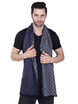 CAZZANO - Men Printed Woolen Navy Scarf