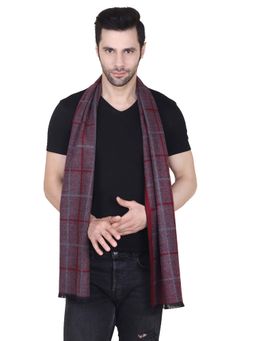 CAZZANO - Men Striped Woolen Maroon Scarf