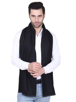 CAZZANO - Men Solid Woolen Black Scarf