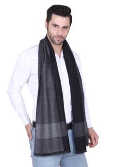 CAZZANO - Men Printed Woolen Black Scarf