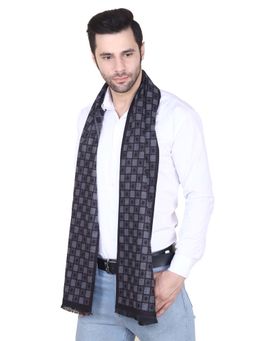 CAZZANO - Men Checked Woolen Black Scarf