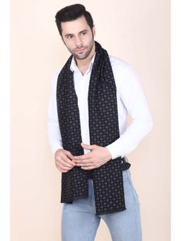 CAZZANO - Men Checked Woolen Black Reversable Scarf