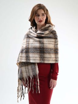 CAZZANO - Women Striped Beige Viscose Scarves