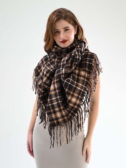 CAZZANO - Women Checks Brown Color Scarves
