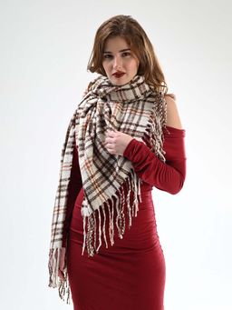 CAZZANO - Women Checks Brown Color Scarves