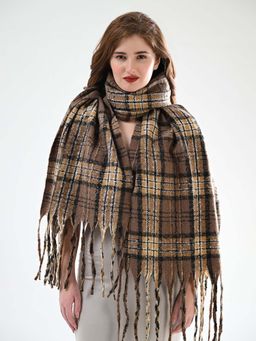 CAZZANO - Women Checks Brown Color Scarves