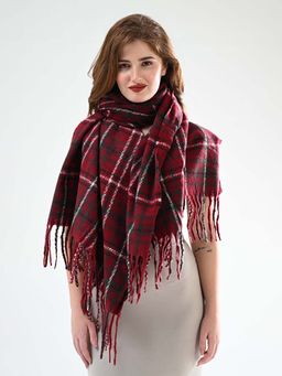 CAZZANO - Women Striped Maroon Color Scarves