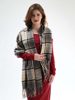 CAZZANO - Women Checks Beige Color Scarves