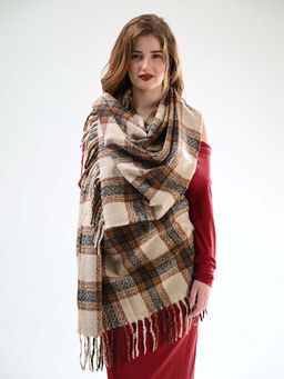 CAZZANO - Women Checks Beige Color Scarves