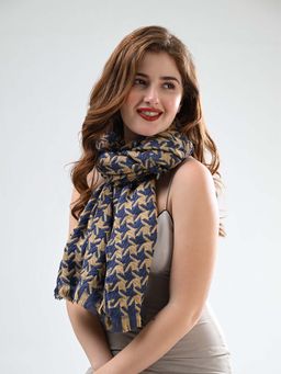 CAZZANO - Women Printed Mustard Color Scarves