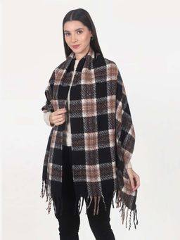 CAZZANO - Women Checks Black Color Scarves