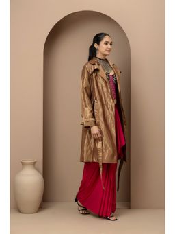 Monika Mathuria Datta - Aari Embroidered Pink Corset Blouse with Dhoti and Jacket