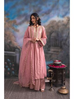 MEESA - Gulkand Mauve Kurta with Palazzo and Dupatta
