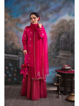 MEESA - Gulabo Pink Kurta with Sharara and Dupatta