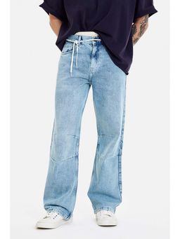 Snitch - Light Blue Washed Loose Casual Jeans for Men