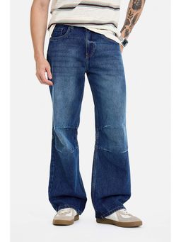 Snitch - Dark Blue Washed Loose Casual Jeans for Men