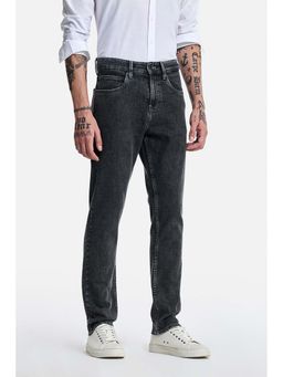 Snitch - Charcoal Grey Washed Slim Casual Jeans for Men