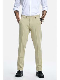Snitch - Khaki Solid Slim Formal Trouser for Men