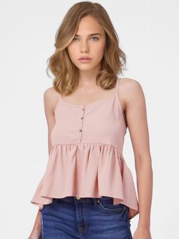 ONLY - Women Solid Pink Top