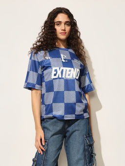 ONLY - Blue Typographic Print T-Shirt