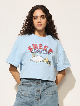 ONLY - Blue Printed T-Shirt