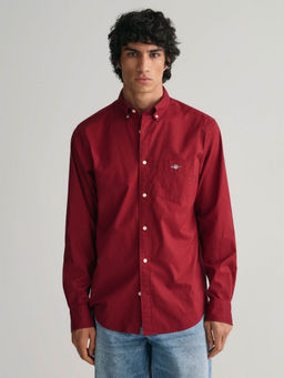 GANT - Men Red Solid Collar Full Sleeves Casual Shirt