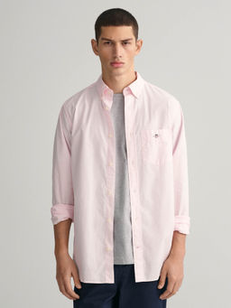GANT - Men Pink Solid Collar Full Sleeves Casual Shirt