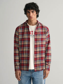 GANT - Men Red Checked Full Sleeves Casual Shirt