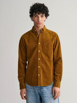 GANT - Men Mustard Solid Collar Full Sleeves Casual Shirt