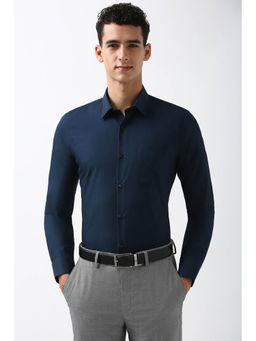 Peter England - Men Navy Slim Fit Formal Shirt