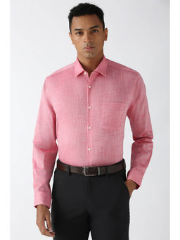 Peter England - Men Pink Regular Fit Formal Shirt