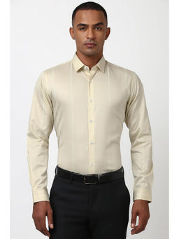Peter England - Men Beige Slim Fit Formal Shirt