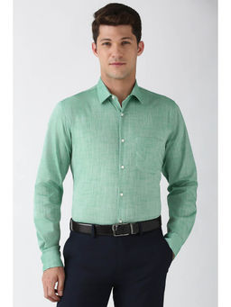 Peter England - Men Green Slim Fit Formal Shirt