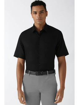 Peter England - Men Black Regular Fit Formal Shirt