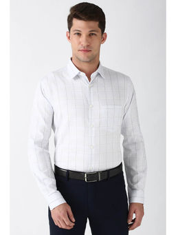 Peter England - Men Grey Regular Fit Formal Shirt