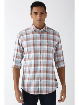 Peter England - Men Multi Slim Fit Check Casual Shirt