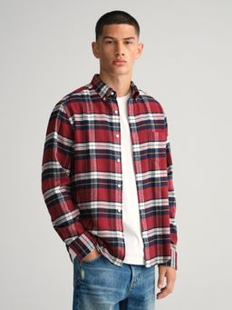 GANT - Men Red Checked Regular Fit Shirt
