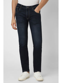 Van Heusen - Men Navy Blue Mid Wash Slim Fit Jeans