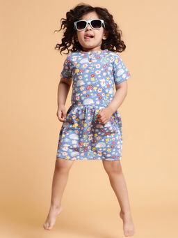 Mi Arcus - Blossom Print Baby Girl Headband with Dress (Set of 2)