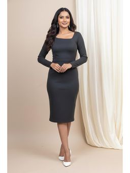 Mamicha - Stellar Glare Full Sleeve Bodycon Grey Dress