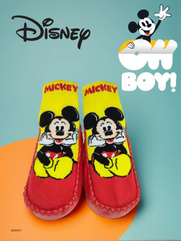Yellow Bee - Disney Mickey Mouse Soft Leather Socks for Boys