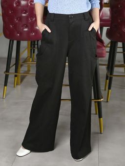 Odette - Black Jersey Solid Pant