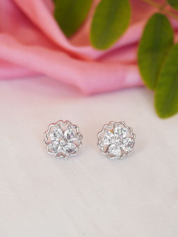 Niscka - Stunning American Diamond Silver Plated Stud Earring