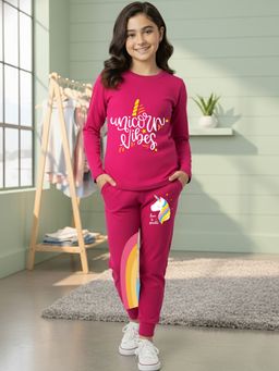 Kuchipoo - Girls Multi-Color Cotton Blend Graphic T-Shirt with Joggers