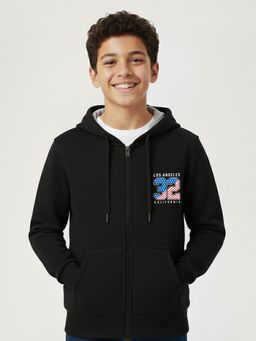 Kuchipoo - Boys Black Fleece Graphic Hoodie